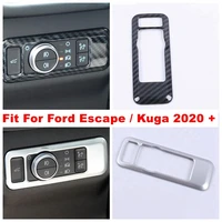 head lights lamps switch button panel decor cover trim for ford escape kuga 2020 2021 2022 abs matte carbon fiber accessories