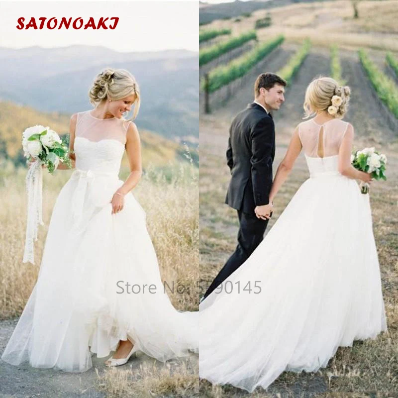 Пляжное свадебное платье 2020 для женщин прозрачная складки летние свадебные