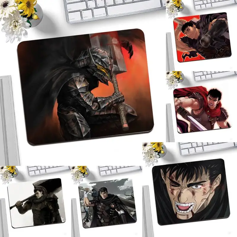 

berserk Anime Gamer Speed Mice Retail Small Rubber Mousepad Desktop Mousepad Gaming Small Mouse Pad 25X20CM Keyboard Mat