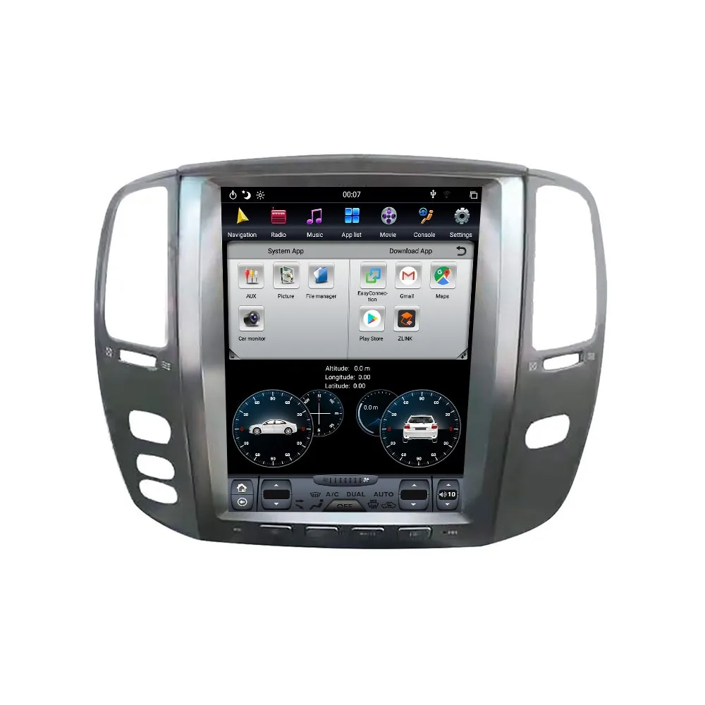 Android PX6 Tesla экран для TOYOTA LAND CRUISER LC100/Lexus LX470 2002-2007 автомобильный мультимедийный плеер радио Обновление gps отслеживание - Цвет: LX470 9.0 4GB-64GB