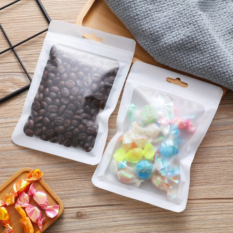 

100 Pcs Resealable Food Storage Bags with Clear Pouch for Food Sealing