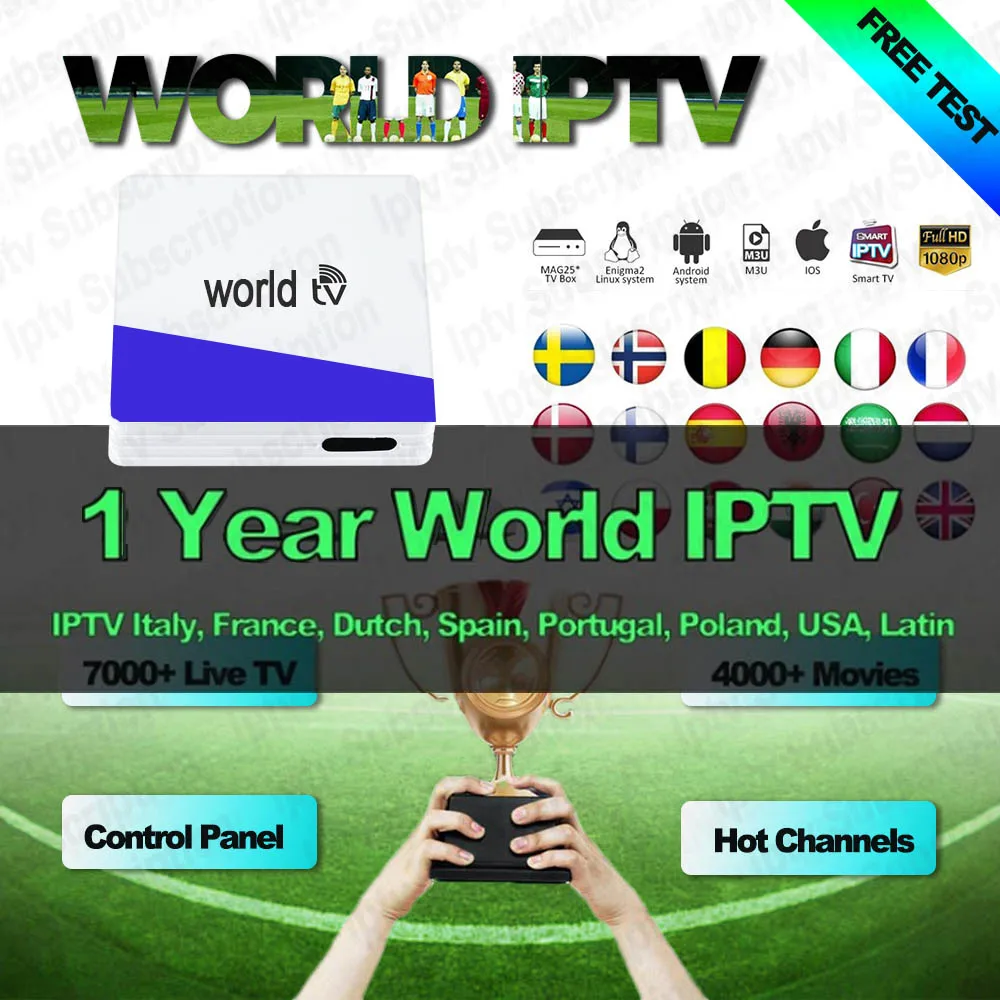 Синий 1 год Европа IP tv подписка Франция Великобритания Немецкий Италия Французский Испания Португалия для Smart tv IP tv M3U подписка Enigma2 Android - Цвет: Синий