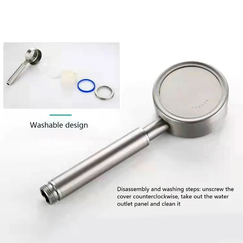 

Round Shower Nozzle Head Bathroom shower Head Bath Adjustable Pressurized Quick Connection Removable Sprinkler Basin