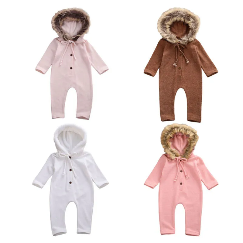 Детский вязаный комбинезон с капюшоном на возраст 0 24 месяца|Ромперы| |