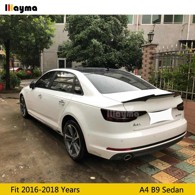 Стильный спойлер M4 для заднего багажника из углеродного волокна Audi A4 B9 Седан