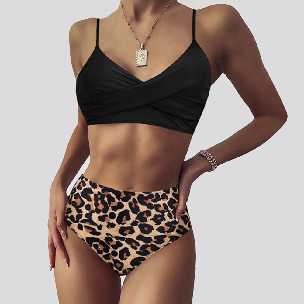 

High Waist Bikini Set 2021 Sexy Cross Bikini Swimwear Women Swimsuit Female Two Pieces Bikini Set Bather Bathing Suits Swim Lady