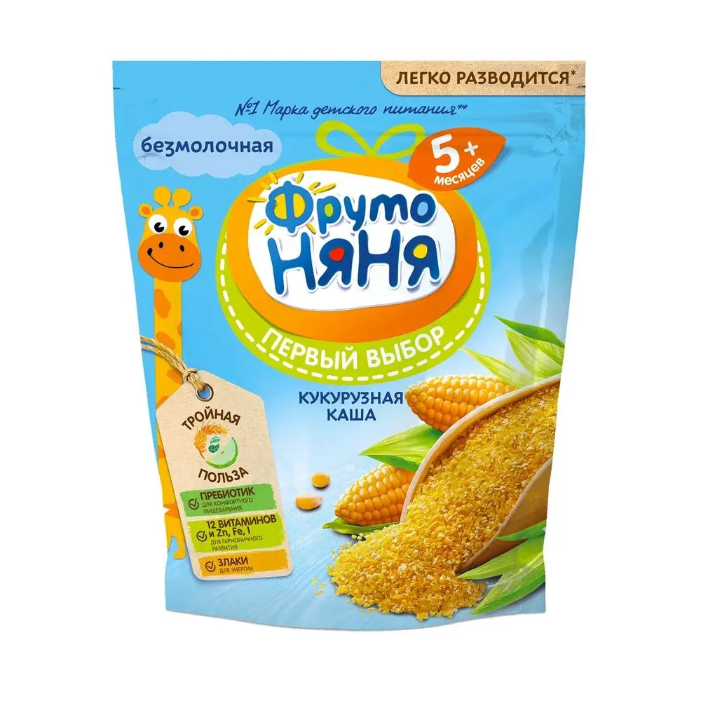 Каша безмолочная ФрутоНяня кукурузная с 5 мес. 180г | Мать и ребенок