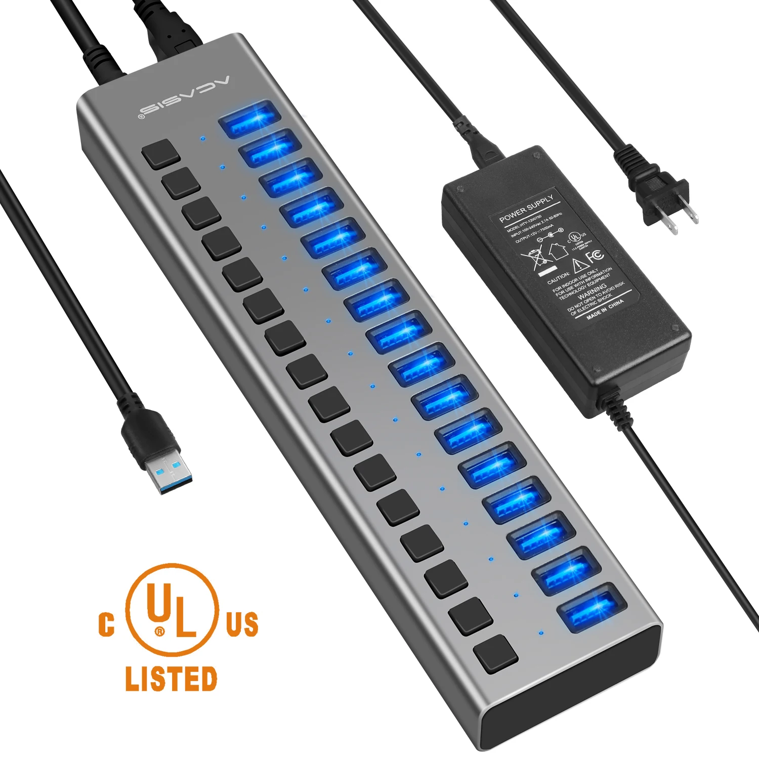 

USB 3.0 USB Hub Multiple Splitter 3 Hab Convert High-speed Adapter 4/7/10/13/16/20 Ports Multiple Expander with Switch For PC