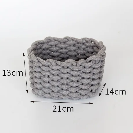 

Hand-woven Thick Cotton Rope Storage Basket Nordic Large Capacity Baby Toy Clothes Sundries Desktop Organizer Debris Storage Box