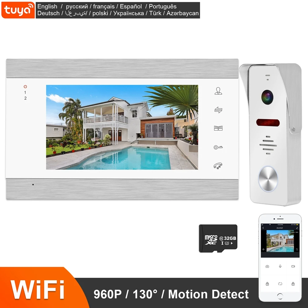 Видеодомофон с камерой 960P беспроводной умный IP видеодомофон Wi Fi домашняя камера