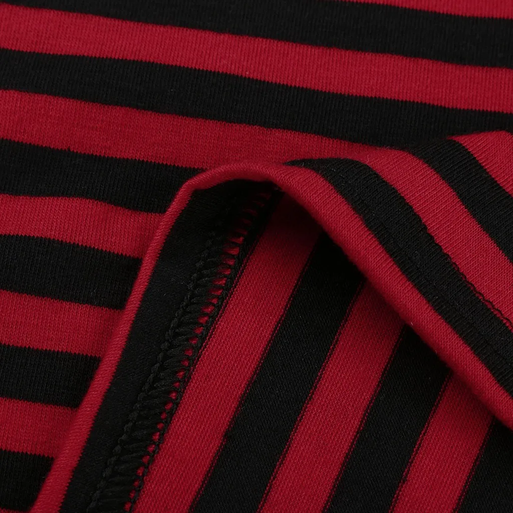 Платья для беременных Полосатое миди платье с длинным рукавом Одежда зимнее