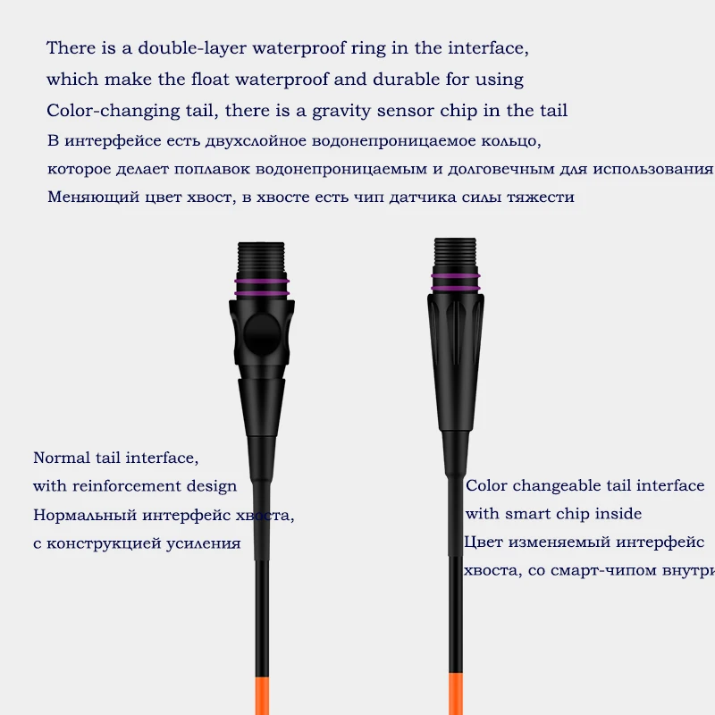 3 шт./лот Интеллектуальный хвост светящийся поплавок интерфейс внешний диаметр 5 2