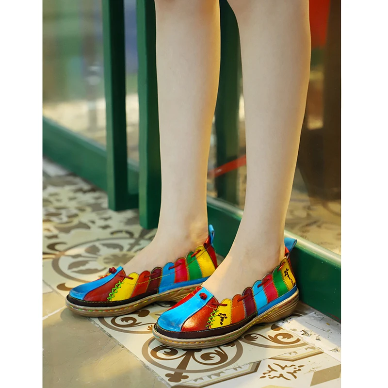 SONDR/bohemian chaussures femmes nouveau/2019 г. женские туфли на танкетке из натуральной кожи