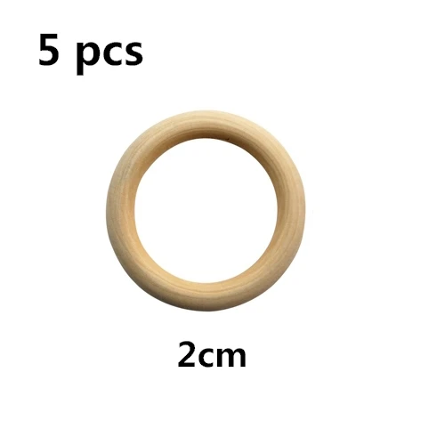 5pcs 2cm Натуральные зубцы из древесины бусины деревянное кольцо Stic Dreamcatcherk Дети Diy Деревянный аксессуар для изготовления ювелирных изделий макраме аксессуары - Цвет: 5pcs 2cm