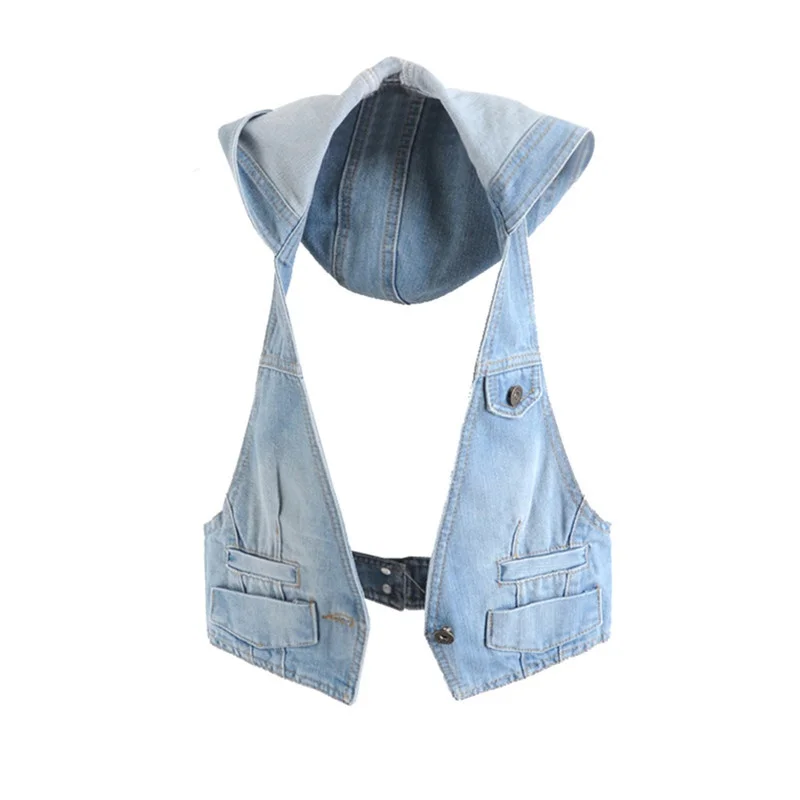 Женская облегающая короткая винтажная джинсовая куртка с капюшоном модель 3XL на