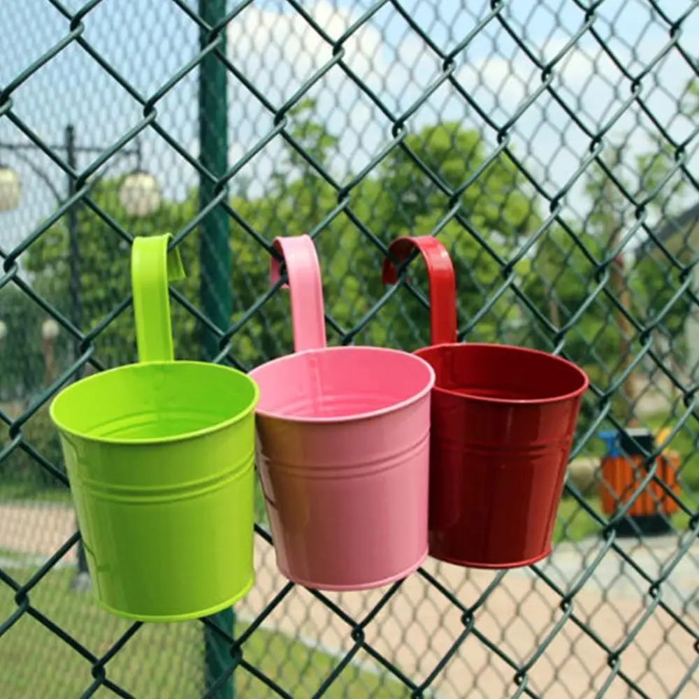 10 конфетных цветов железное цветочное ведро подвесная корзина для сада балкона