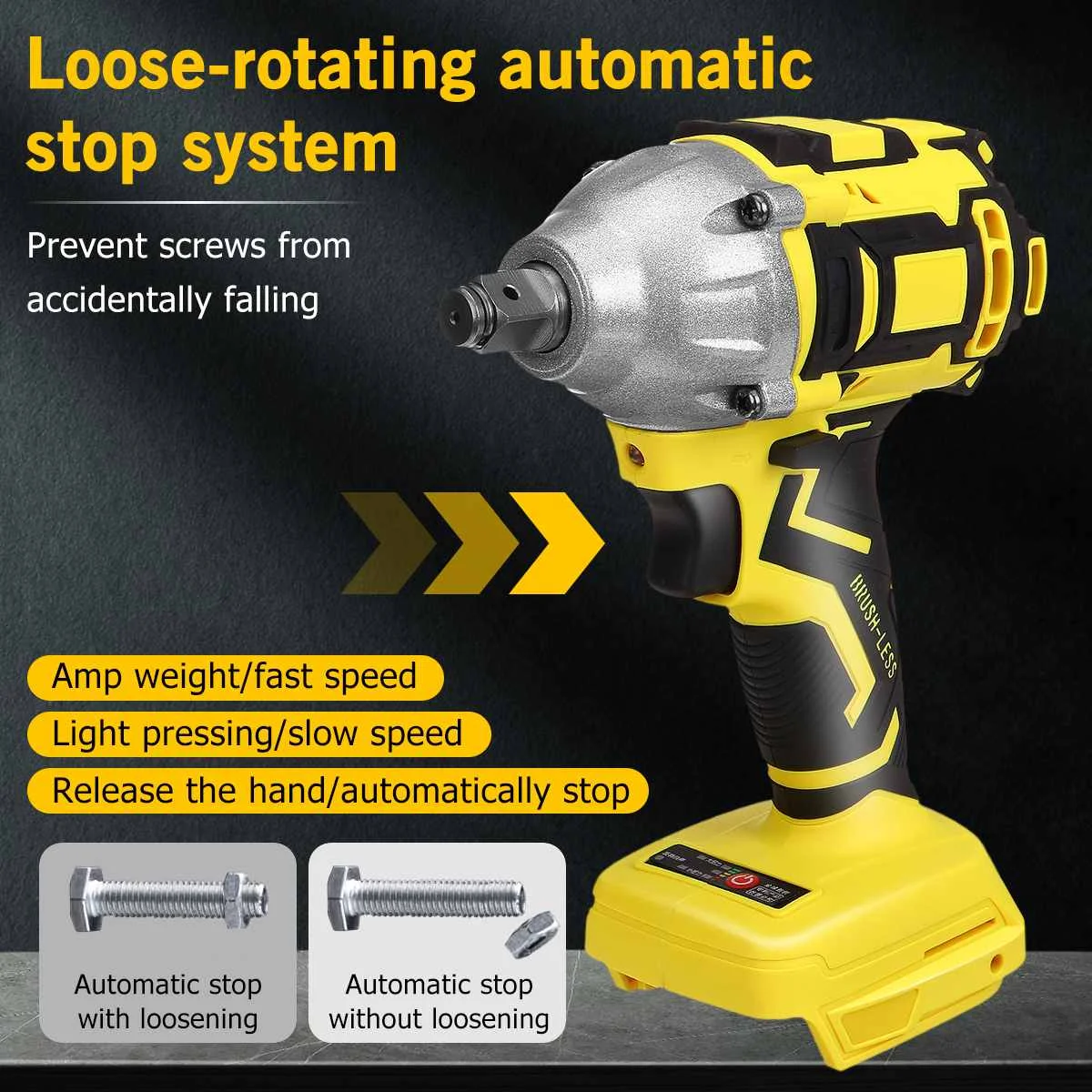 520N.m Cordless Impact Wrench Rechargeable Brushless Electric Screwdriver Power Tool Drill for Makita Battery | Инструменты