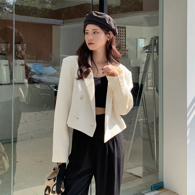 Женский короткий деловой костюм с длинным рукавом изящный весна-осень 2021 |