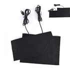 Черные быстронагревающиеся подушечки из углеродного волокна с подогревом USB, куртка, жилет, аксессуары, размер SM, теплая спина, шея
