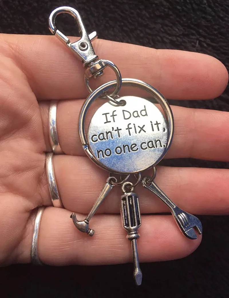 

I Love You Dad Charm Keyring Family Charm Key Chain Protection Love Dad Gift If Dad Can't Fix It No One Can Father's Day