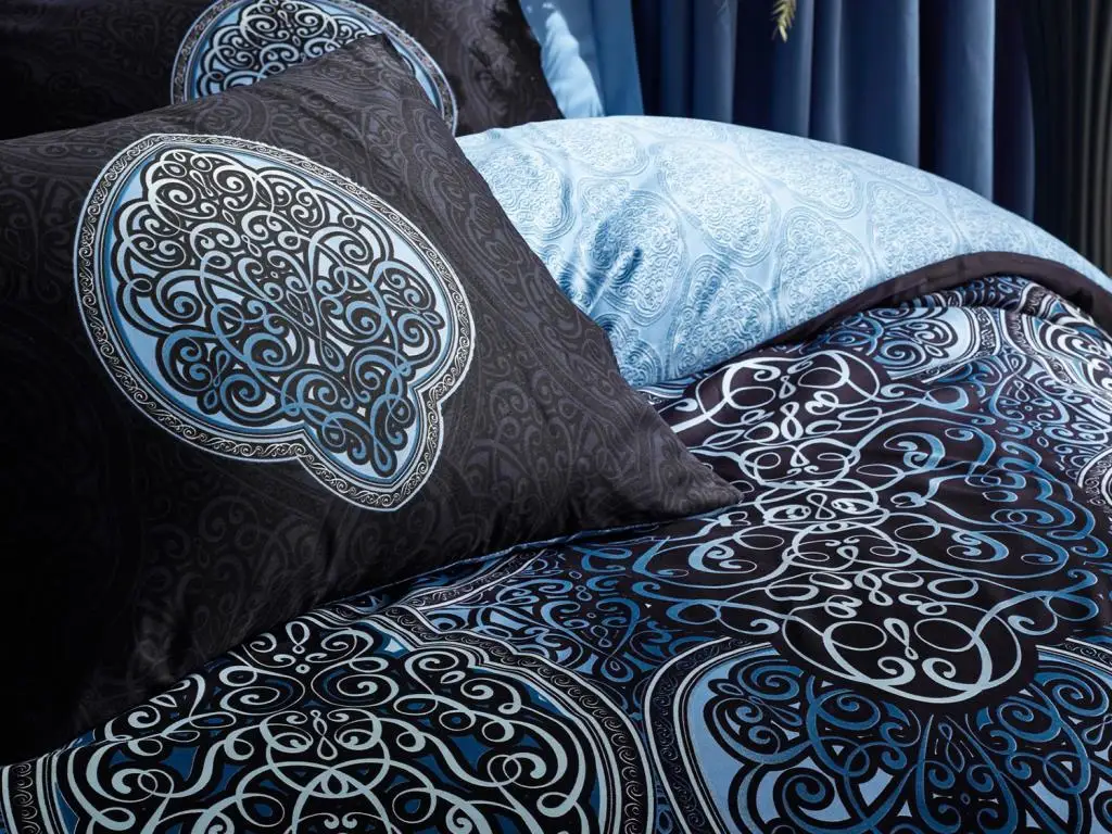 

Cotton Box Satin Glory Double Personality Duvet cover set Blue