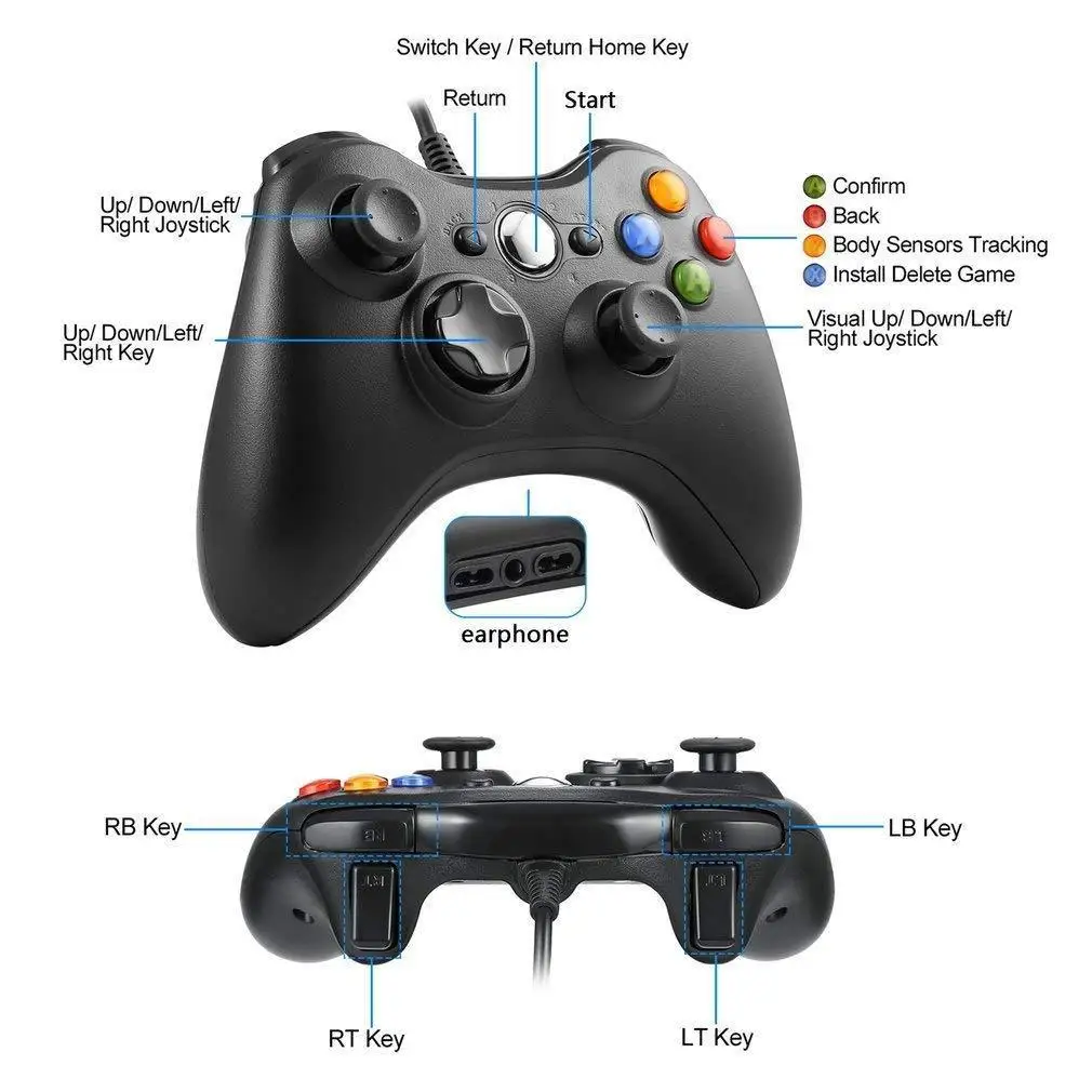 Новинка 2020 игровой джойстик с USB проводной геймпад для Xbox 360 консоль контроллер XBOX