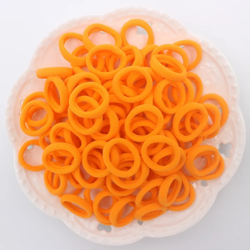 orange Новинка года; отличный подарок; Детские эластичные резинки для волос; диаметр 18 мм; аксессуары для волос для девочек; 100 шт./лот - Цвет: orange