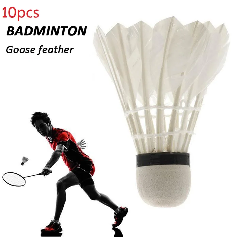 

10pcs Badminton Shuttlecock White Goose Board Feather Flying Stability Durable Shuttlecock Ball feather shuttlecock indoor