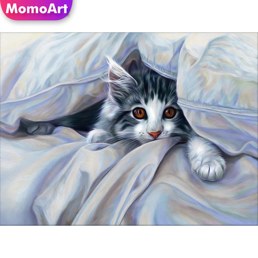 

MomoArt Алмазная Живопись коты картина стразами алмазная мозаика животные алмазная вышивка для детей Полный Алмазный украшения для дома