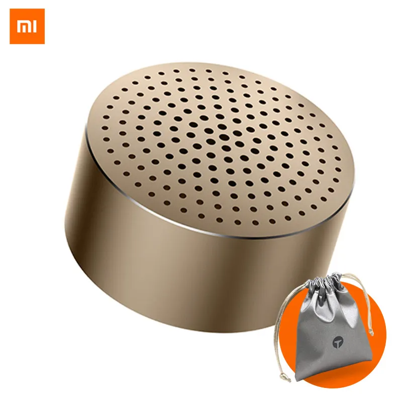 Xiaomi Мини стерео Bluetooth портативный динамик с микрофоном Водонепроницаемая беспроводная гарнитура Bluetooth Mp3 музыкальный плеер динамик - Цвет: GoldWithBag