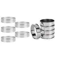 stainless steel double rolled tart rings and perforated cake mousse ringsrolled rings muffin ringscircle ring10 pcs