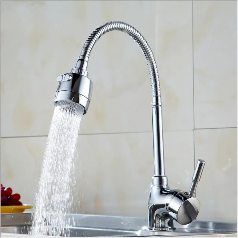 

360 Rotation Brass Chrome Kitchen Sink Faucets Hot Cold Mixer Bathroom Accessories Toilet Single Handle Shower Basin Water Taps