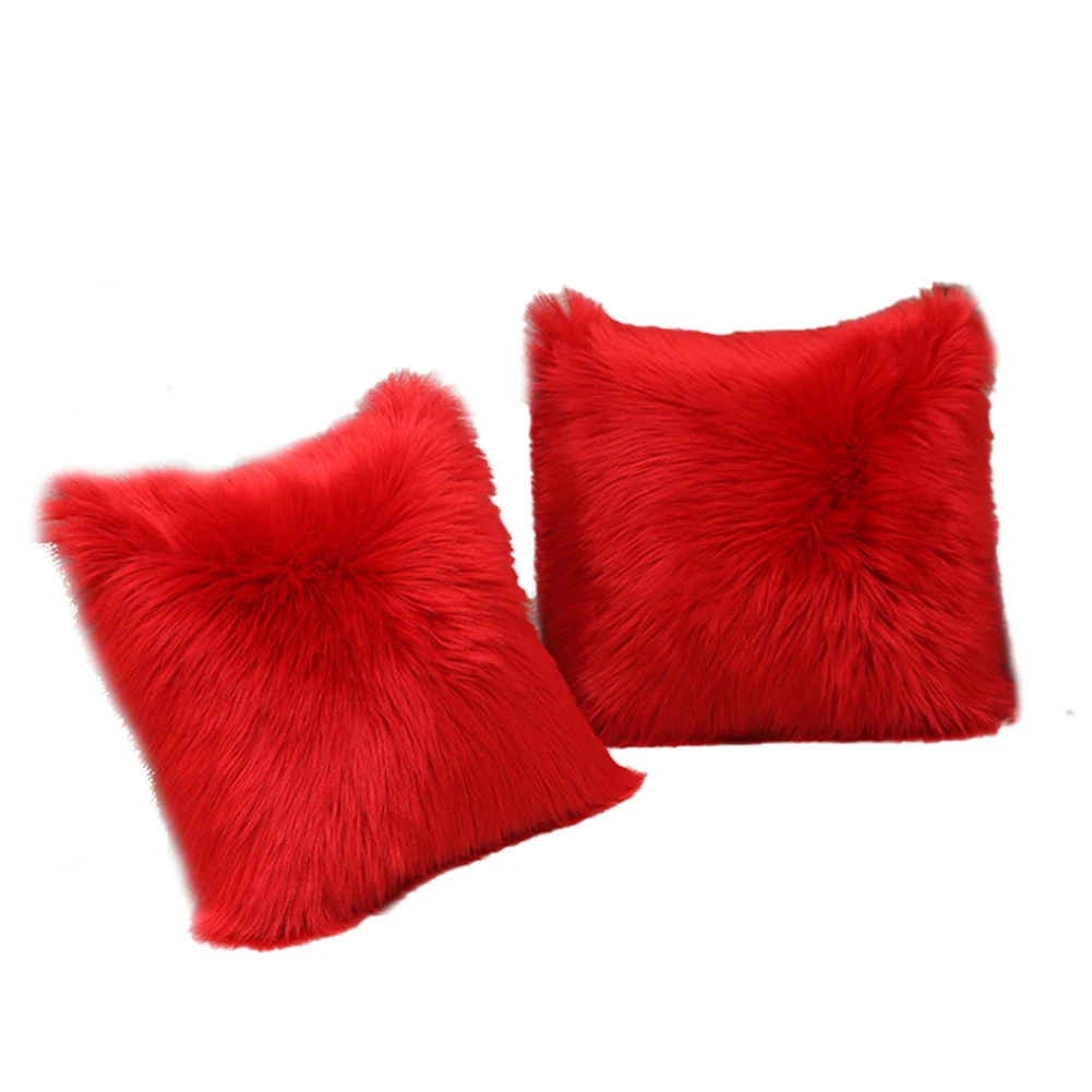 

45x45cm Soft skin-friendly plush pillowcase solid color plush soft throw pillowcase home decoration pillowcase cover