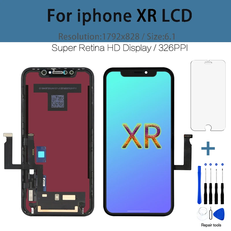 2 шт. OLED lcd для iPhone XR сенсорный экран OEM дисплей в сборе PANTALLA для iPhone XR Протестировано хорошо 6,1"