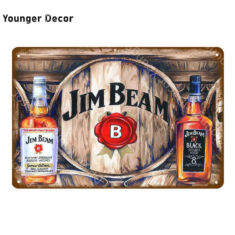 

Jim Black Beer Jennessee Whiskey Metal Signs Vintage Wall Sticker For Bar Pub Club Man Cave Decorative Plates Tin Poster YI-067