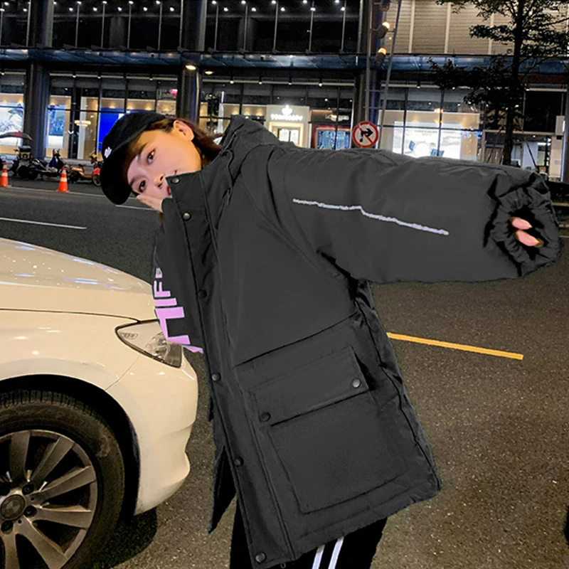 Хит 2020 зимнее женское пальто свободная короткая теплая парка с капюшоном