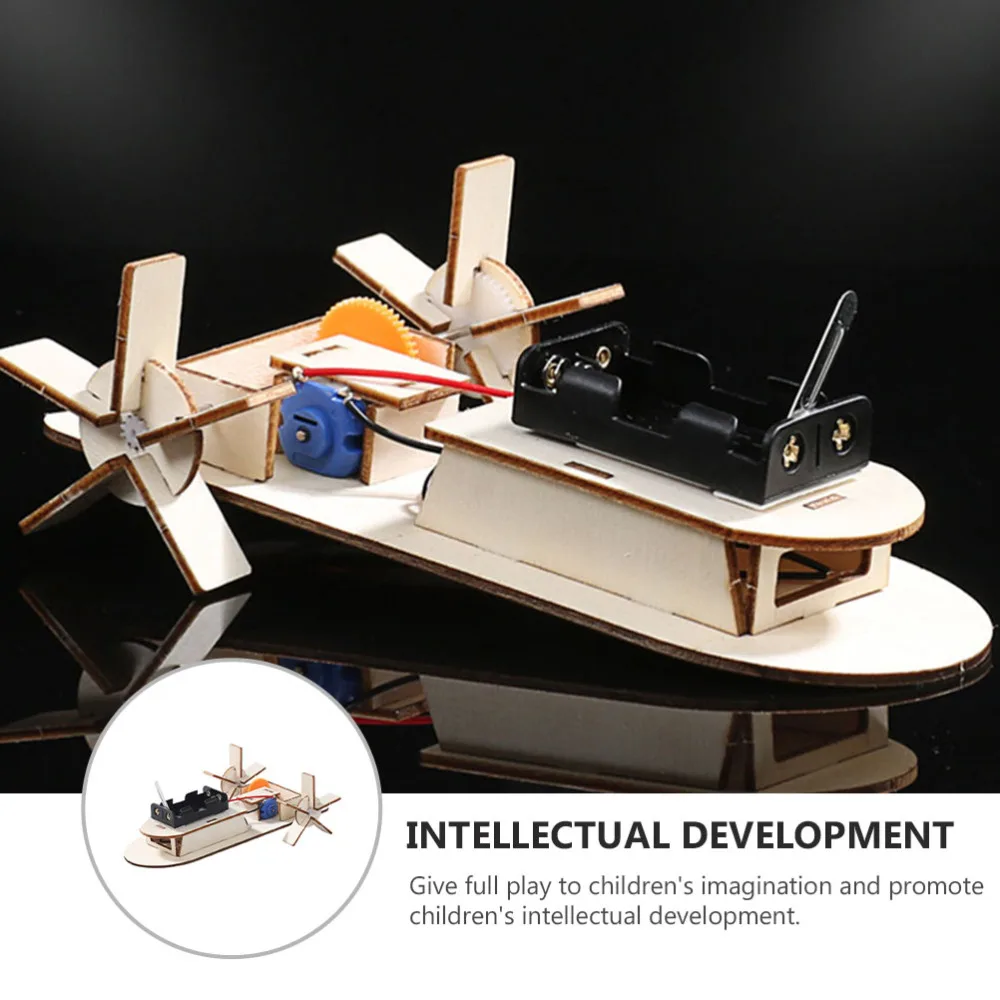 

2pcs Electric Wooden Boat DIY Boat Model Assembly Puzzle