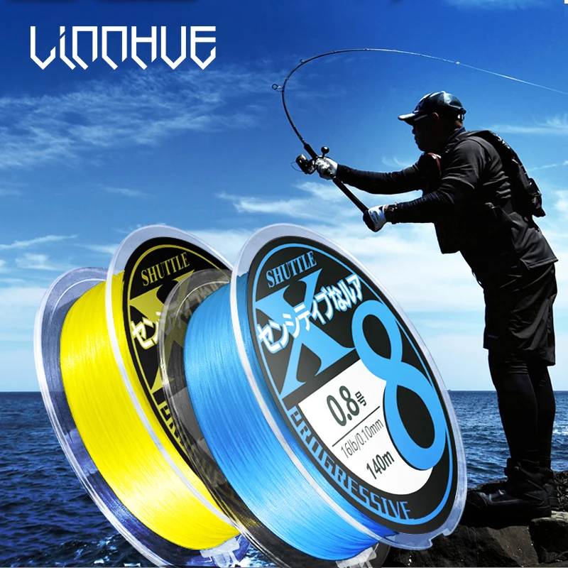 

LINNHUE Braid WX8 Fishing Line 140M 8 Stands Multifulament PE Line 15 18 20 22 28 40 50 60 70LB Wire Carp Fishing Line Smooth