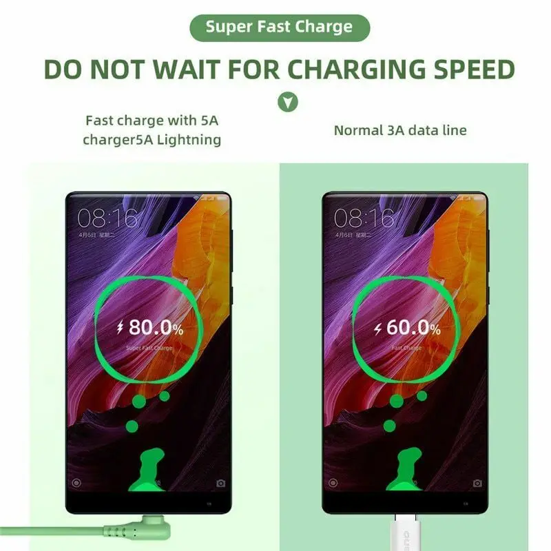 liquid silicone 5a usb durable charger cable mobile phone fast charging type c micro usb data cord for android phone 1 2m1 8m free global shipping