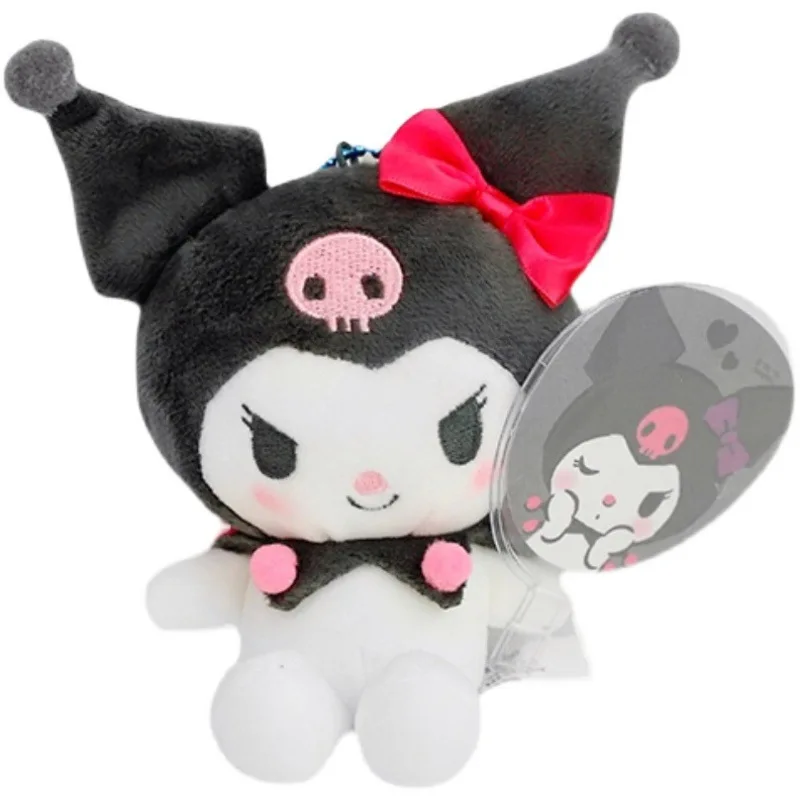

New Cartoon Kuromi Cinnamoroll Melody Pompom Plush Keychain Doll Kawaii Creativity Decor Stuffed Toys Birthday Gift For Children