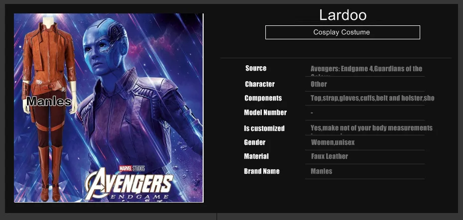 Мстители Endgame 4 костюм туманности дочь танос стражи Галактики Косплей взрослых кожаная куртка сапоги лосины Хэллоуин