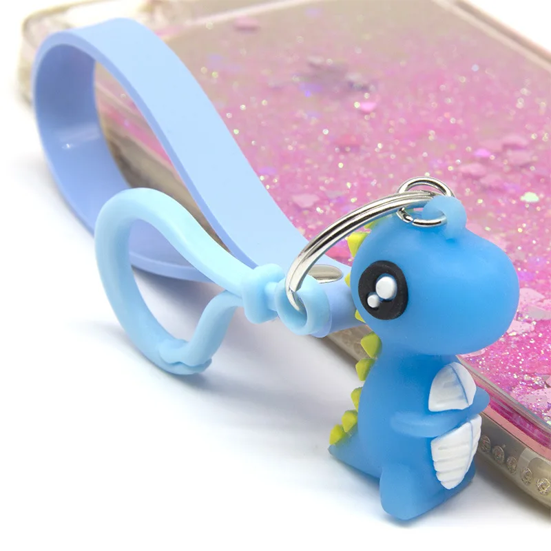 

cute dinosaur keychain new drop glue PVC soft plastic pendant couple key chain bag car mobile phone pendant gift