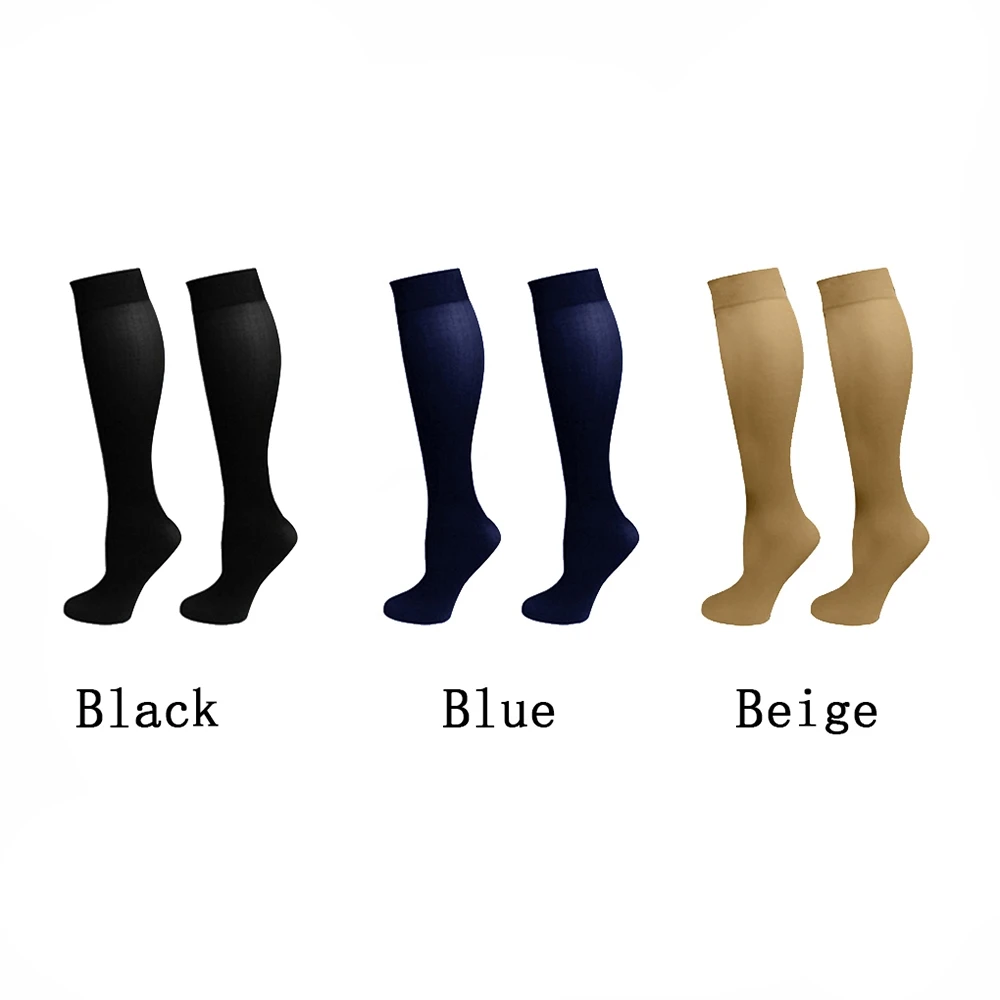 3 Pairs Stockings Pressure Compression Nylon Varicose Vein Unisex Knee High Leg Support Stretch Stocking  Relief Pain Nylon
