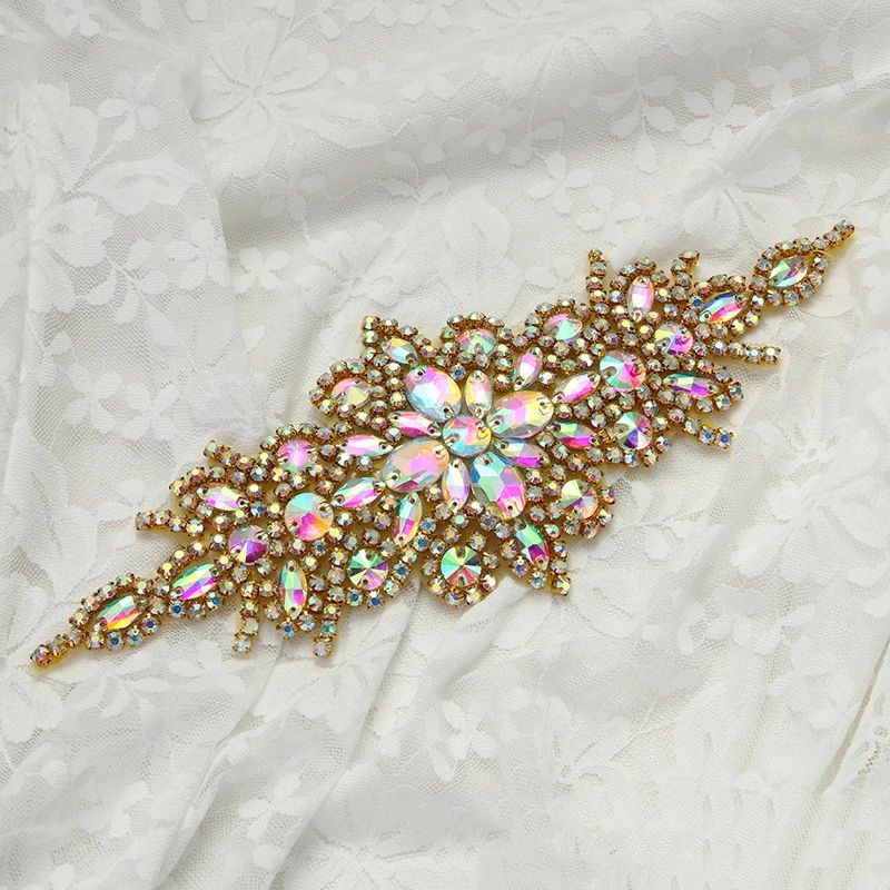 Clear Glass Rhinestone Sewing Iron On Appliques Trims Bouquet Dress Crafts Hot Fix Rhinestones Glue Art Decorations | Дом и сад