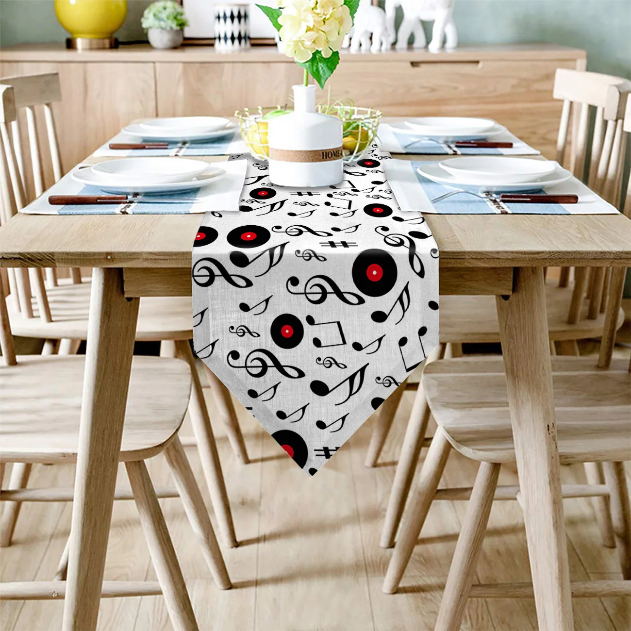 Длинный стол бегун полотно мешковина Белый рок музыка скатерти для кухни свадьбы