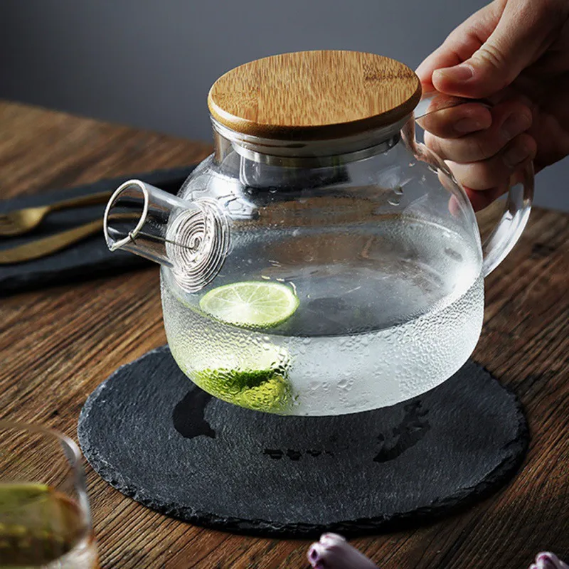 Подставки из сланца Круглые черные с натуральной кромкой 10/15/20 см | Дом и сад