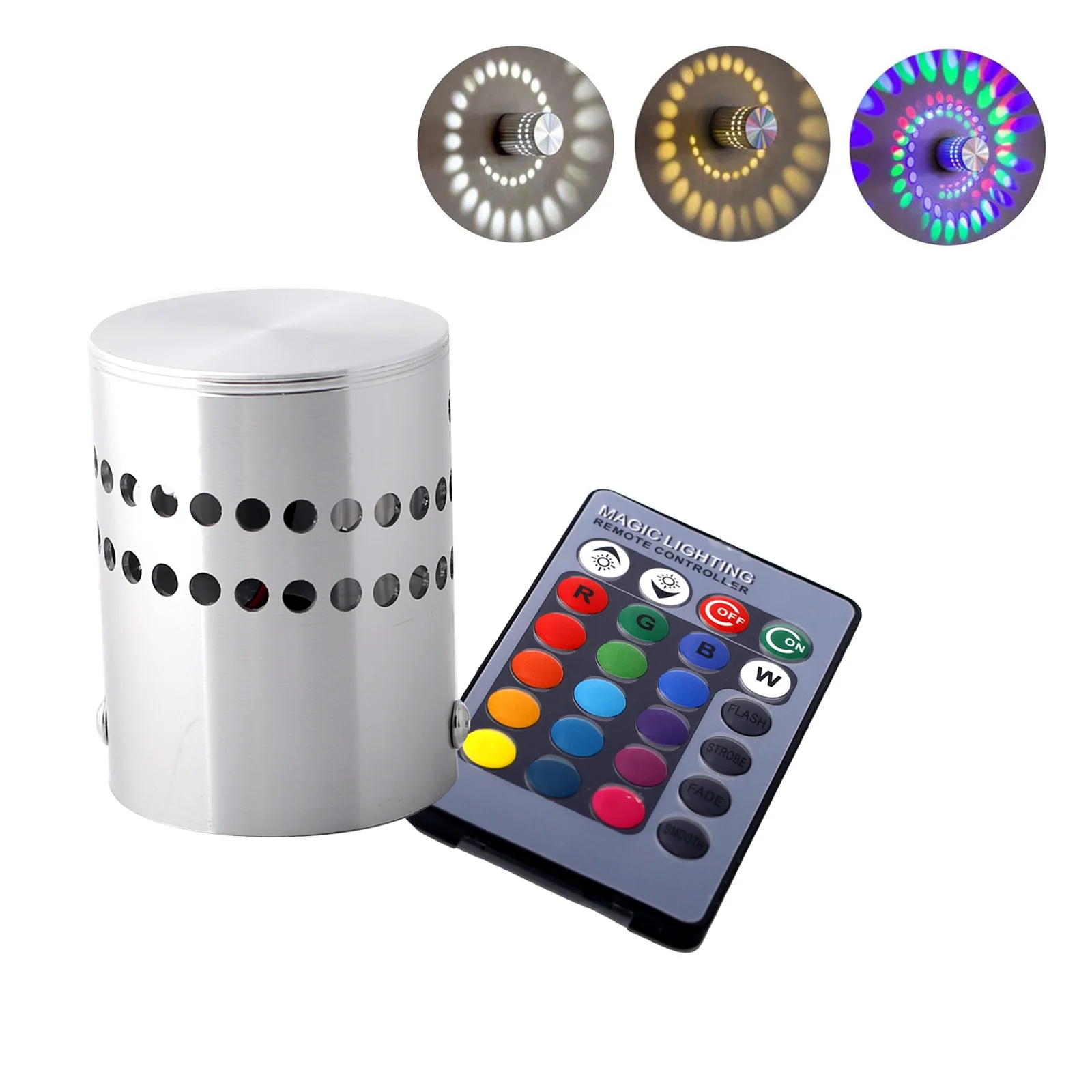 Светодиодный настенный RGB светильник со спиральным отверстием настенная лампа с