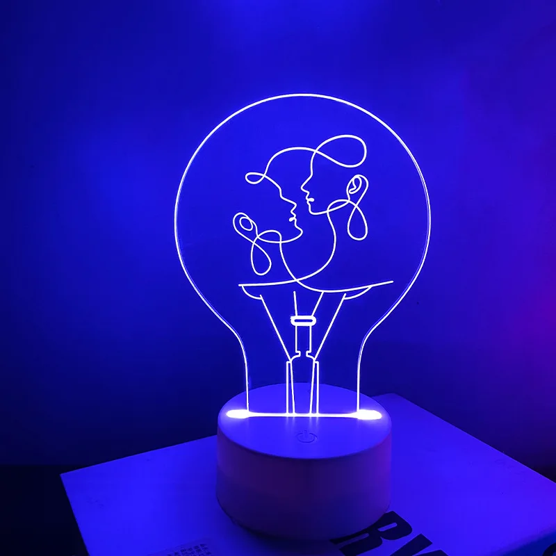 

Модные новые 3D ночники, атмосферное украшение на День святого Валентина, светодиодная лампа для комнаты, светодиодный ночник для комнаты, д...