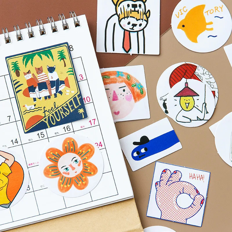 60 звёзд винтажные милые маленькие Мультяшные наклейки сделай сам скрапбукинг