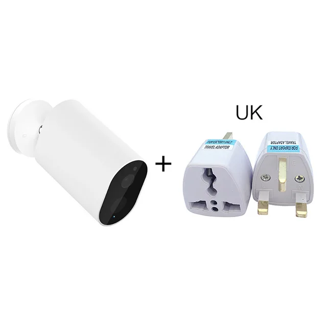 Add UK Aadapter Xiaomi Mijia Смарт камера батарея шлюз CMSXJ11A 1080P 120 градусов F2.6 AI гуманоид обнаружения IP Беспроводная камера s Cam - Цветной: Add UK Aadapter